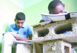 estudiantes en bloks